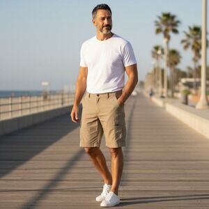 Columbia Omni Shade Men's Khaki Outdoor Cargo Shorts Size 40W 8L